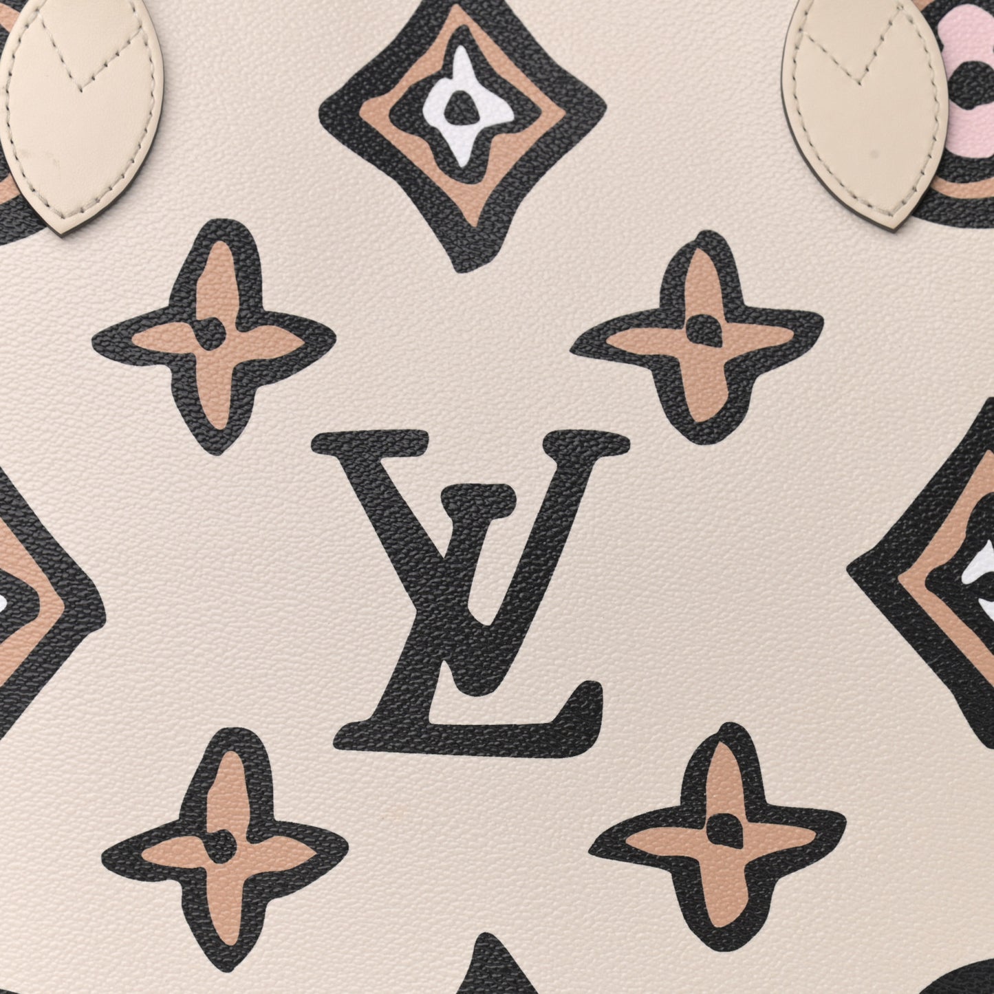 Monogram Giant Wild At Heart Neverfull MM Creme