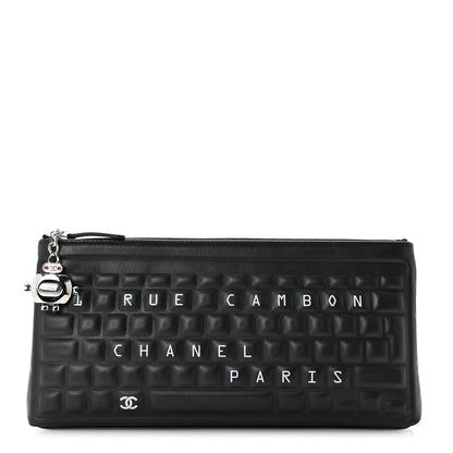 Chanel Metallic Calfskin Keyboard Pouch Black 1 of 6