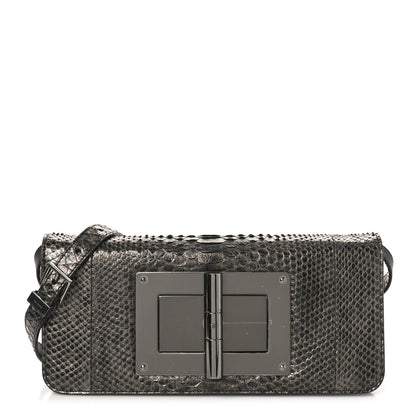 Tom Ford Snakeskin Natalia East-West Shoulder Bag Black 1 of 8