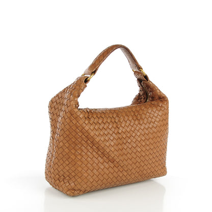 Bottega Veneta Nappa Intrecciato Pyramid Hobo Chestnut 3 of 8