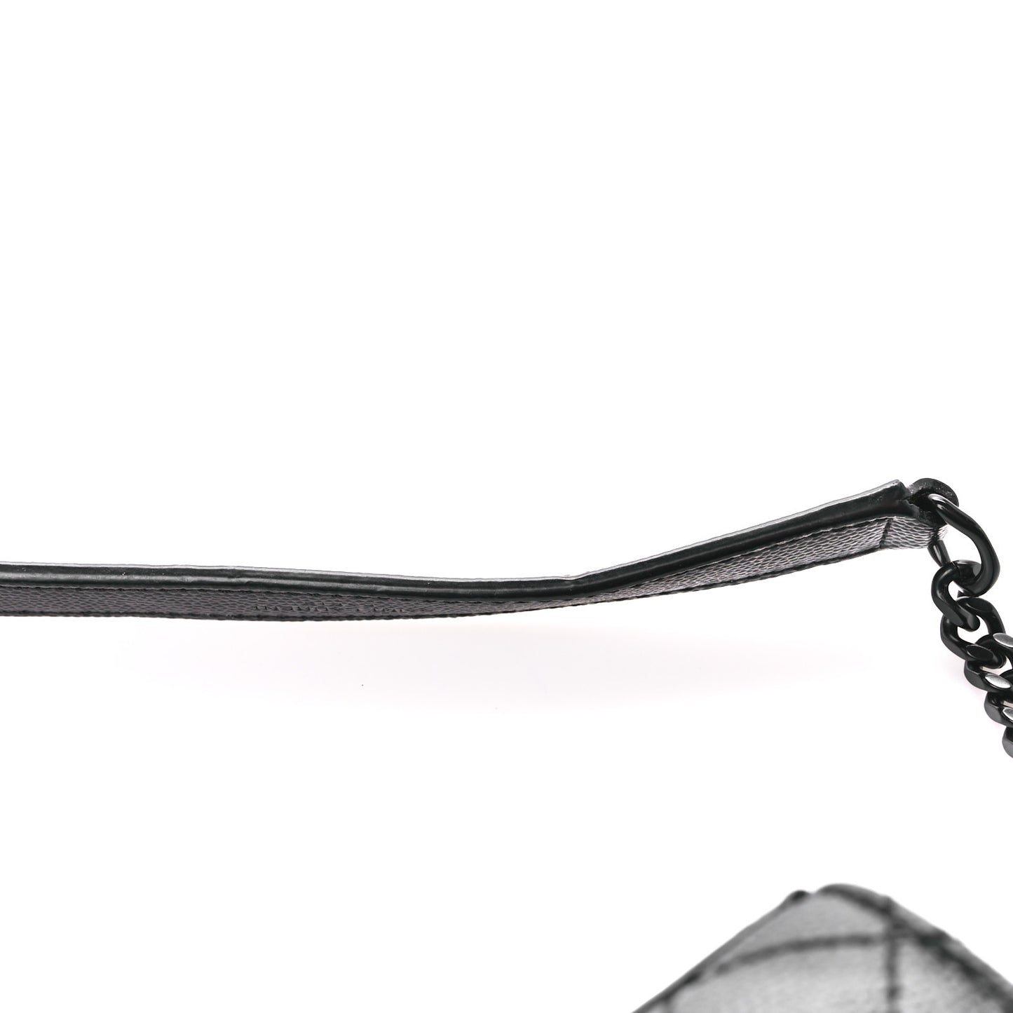 Grain De Poudre Textured Mixed Matelasse Triquilt Small Monogram Monochrome Satchel Black
