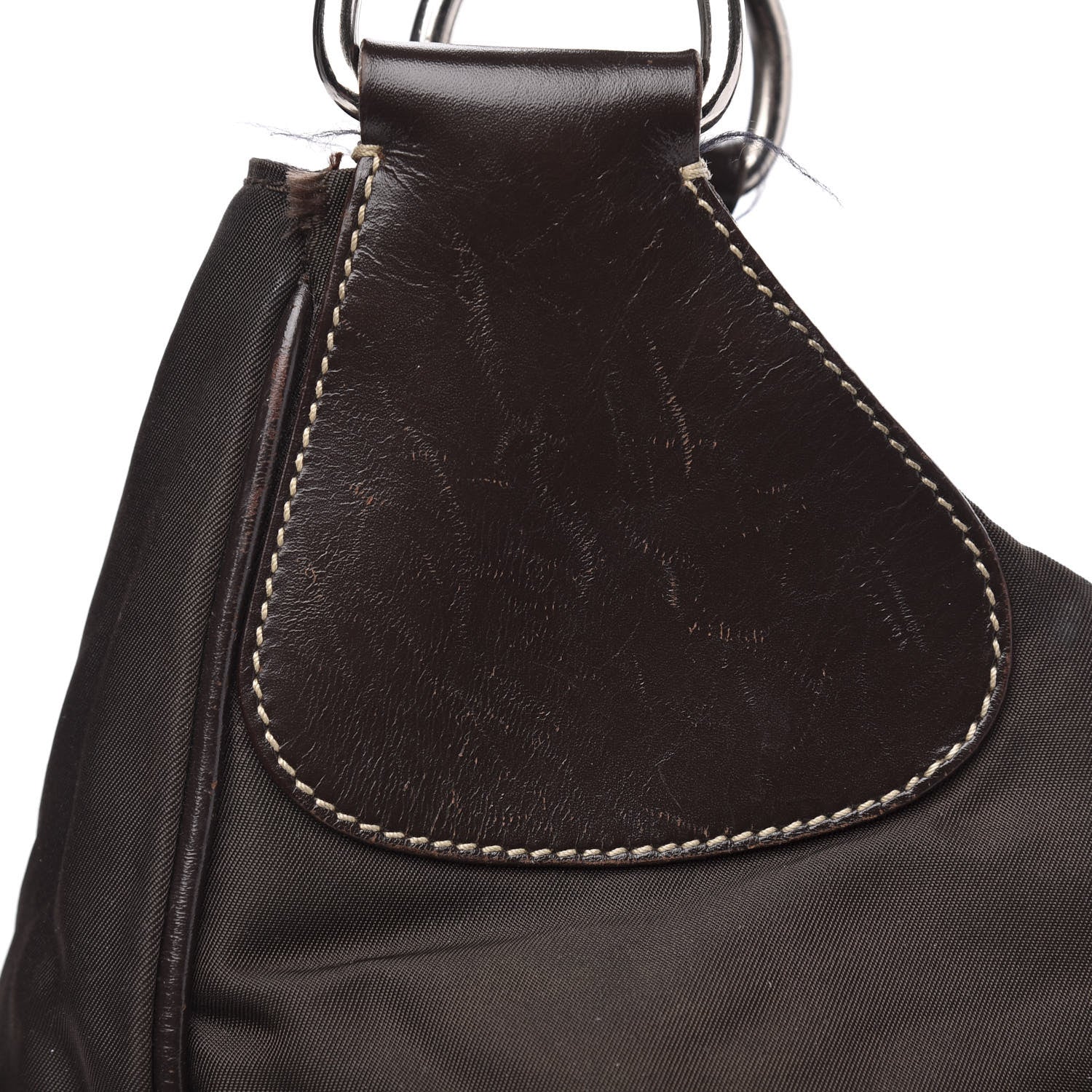 Prada Tessuto Nylon Calfskin Hobo Moro 16 of 16