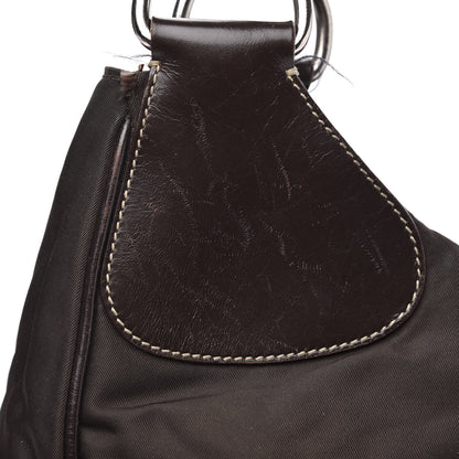 Prada Tessuto Nylon Calfskin Hobo Moro 16 of 16