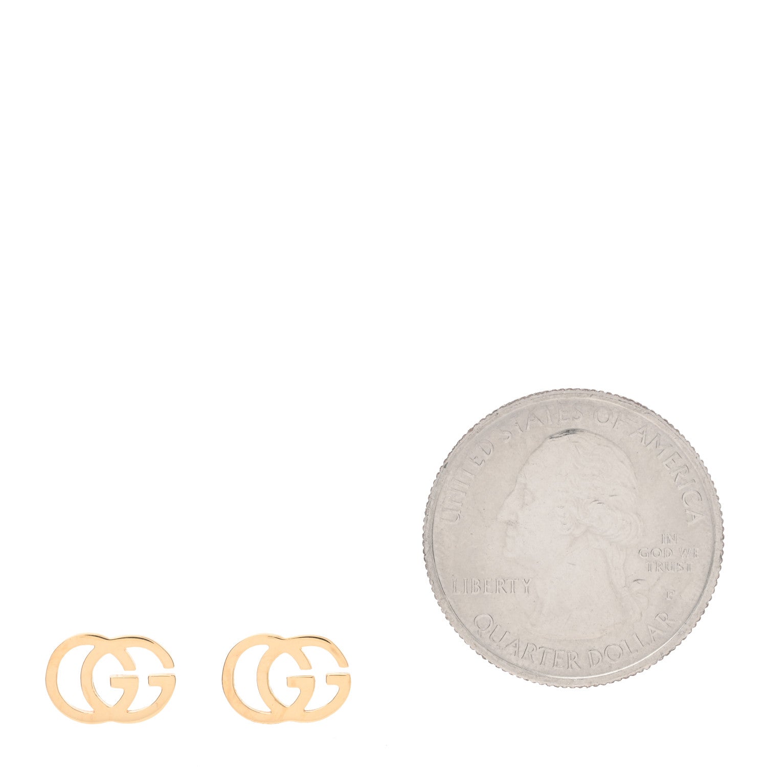 Gucci 18K Yellow Gold GG Tissue Stud Earrings 2 of 5