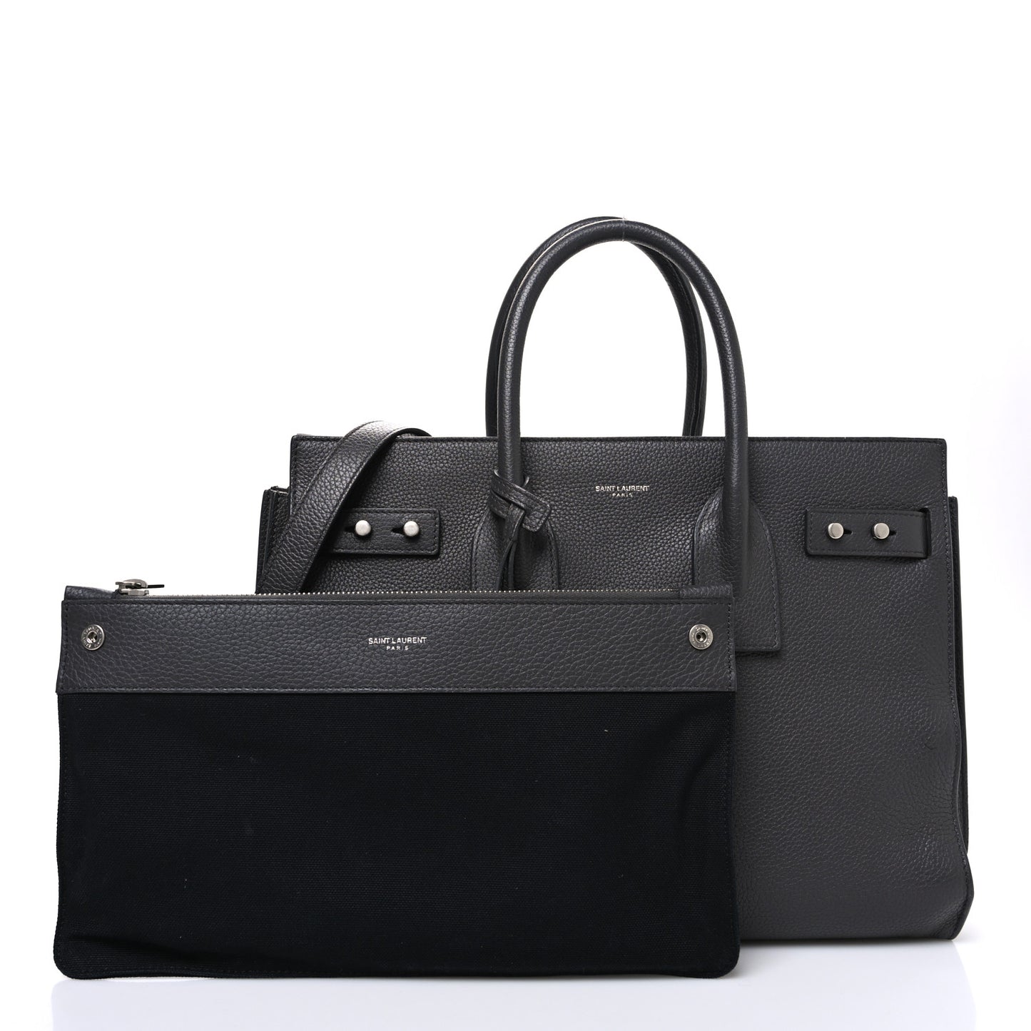 Grained Calfskin Small Supple Sac De Jour Fog