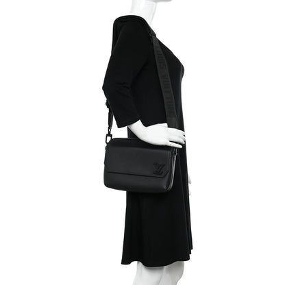 Louis Vuitton Calfskin Aerogram Fastline Messenger Black 2 of 11