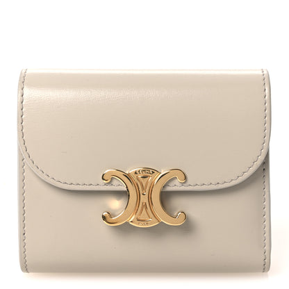 Celine Shiny Calfskin Small Triomphe Wallet Pale Beige 1 of 20