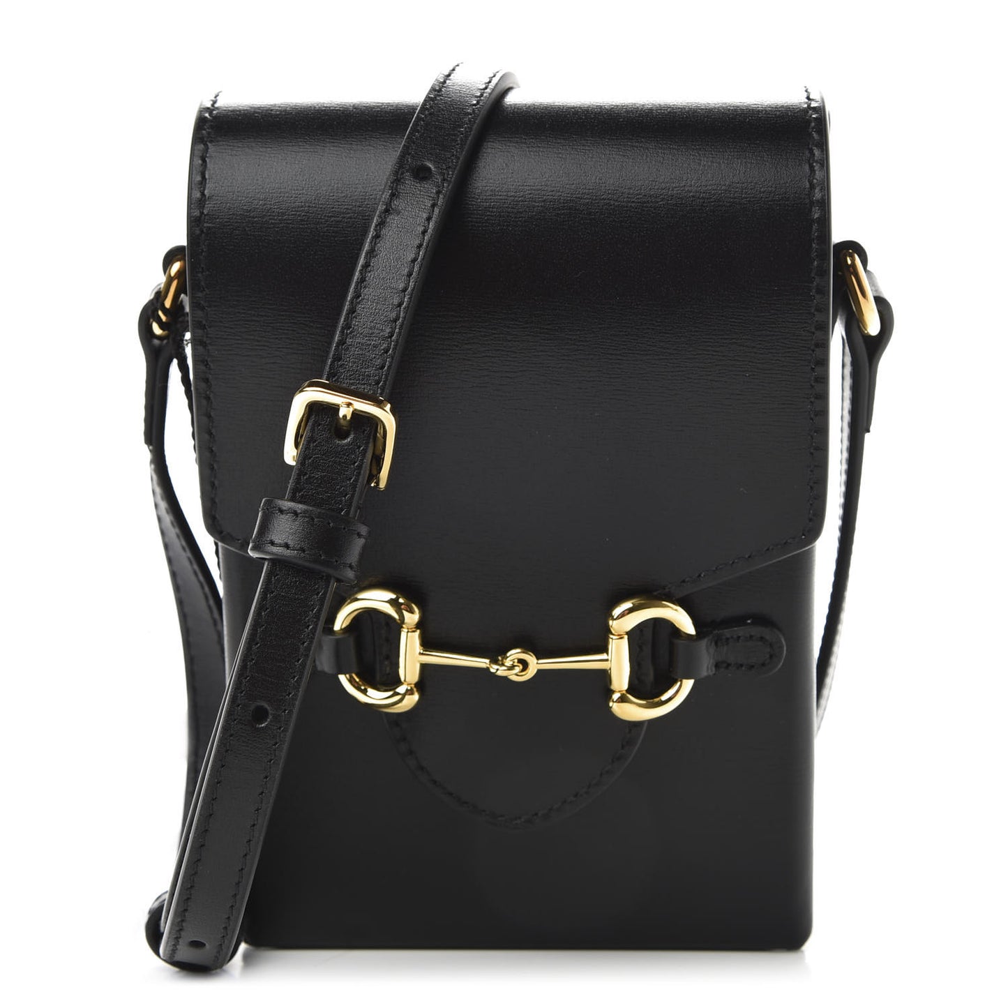Boarded Plutone Calfskin Mini Horsebit 1955 Crossbody Bag Black