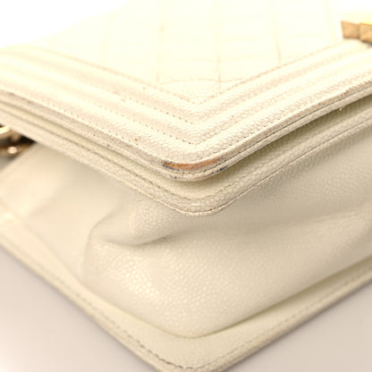 Chanel Caviar Quilted Medium Boy Flap White 9 of 14