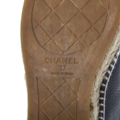 Chanel Grained Calfskin CC Espadrilles 37 Black 8 of 11