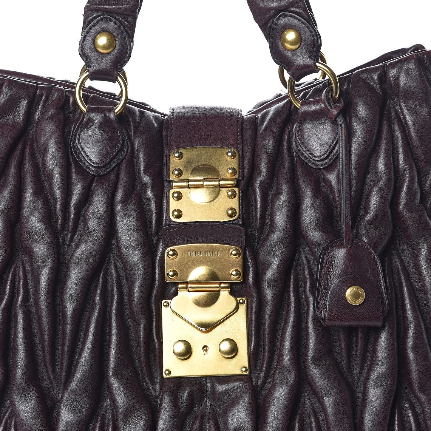 Nappa Matelasse Satchel Brown
