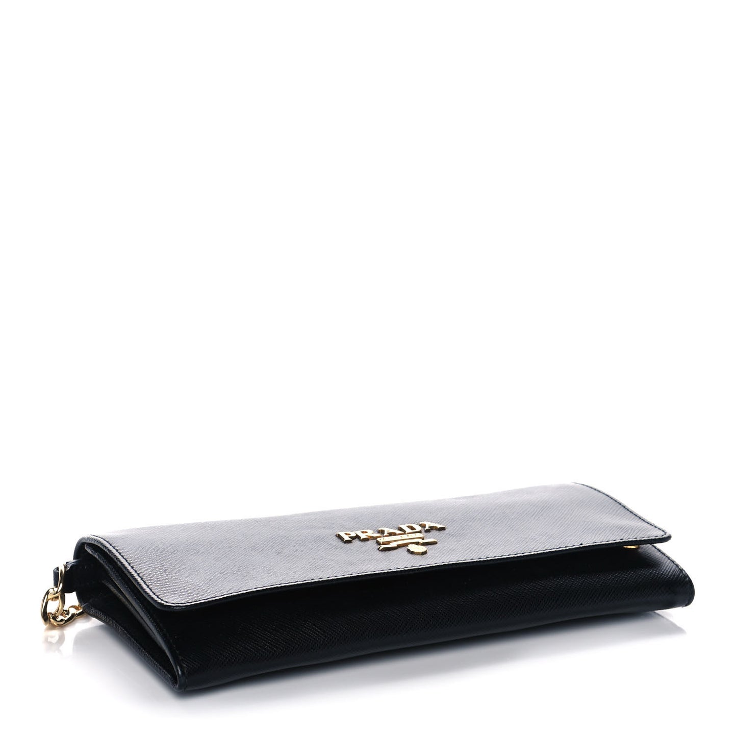 Saffiano Lux Chain Wallet Black