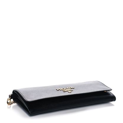 Prada Saffiano Lux Chain Wallet Black 3 of 11