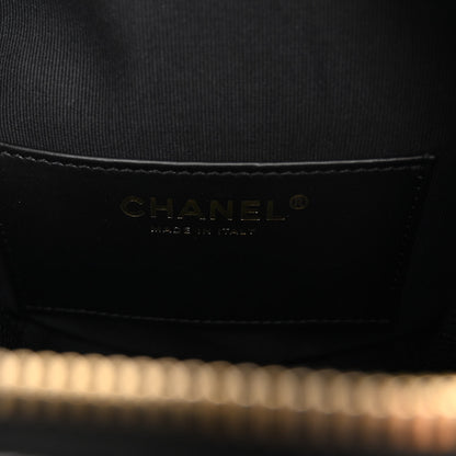 Chanel Caviar Quilted Small Round Vanity With Chain Black 6 of 10
