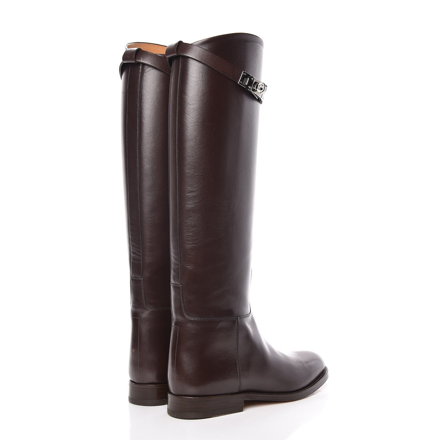 Hermes Box Kelly Jumping Boots 35.5 Chocolate 4 of 13