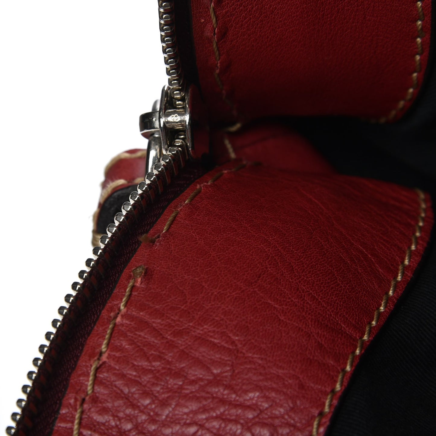 Calfskin Edith Dome Bowler Red