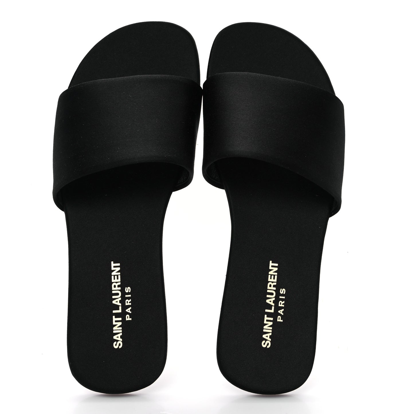 Satin Mens Carlyle Slide Sandals 41 Black