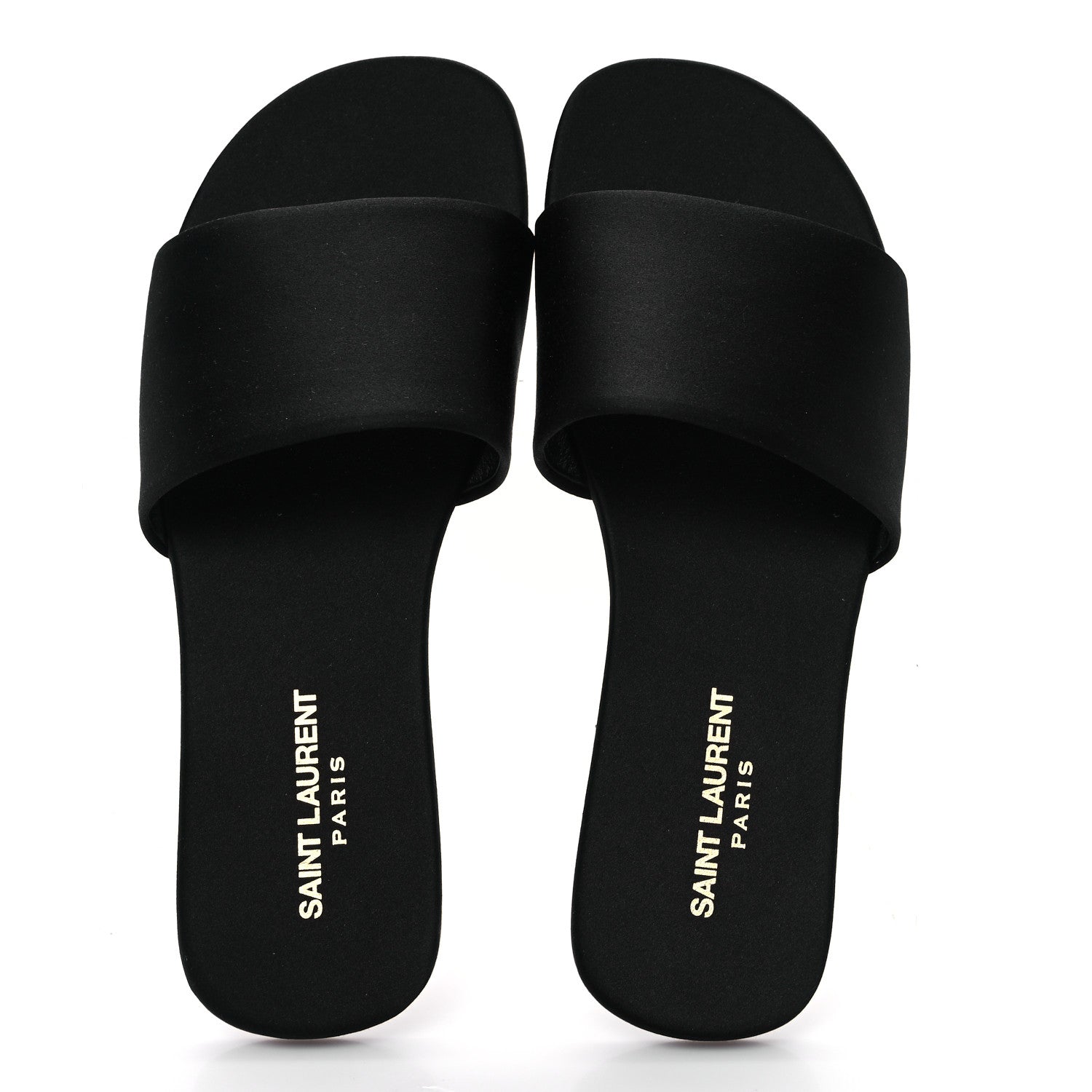 Saint Laurent Satin Mens Carlyle Slide Sandals 41 Black 2 of 10