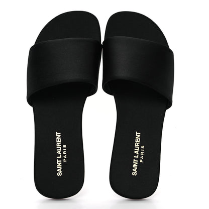 Saint Laurent Satin Mens Carlyle Slide Sandals 41 Black 2 of 10