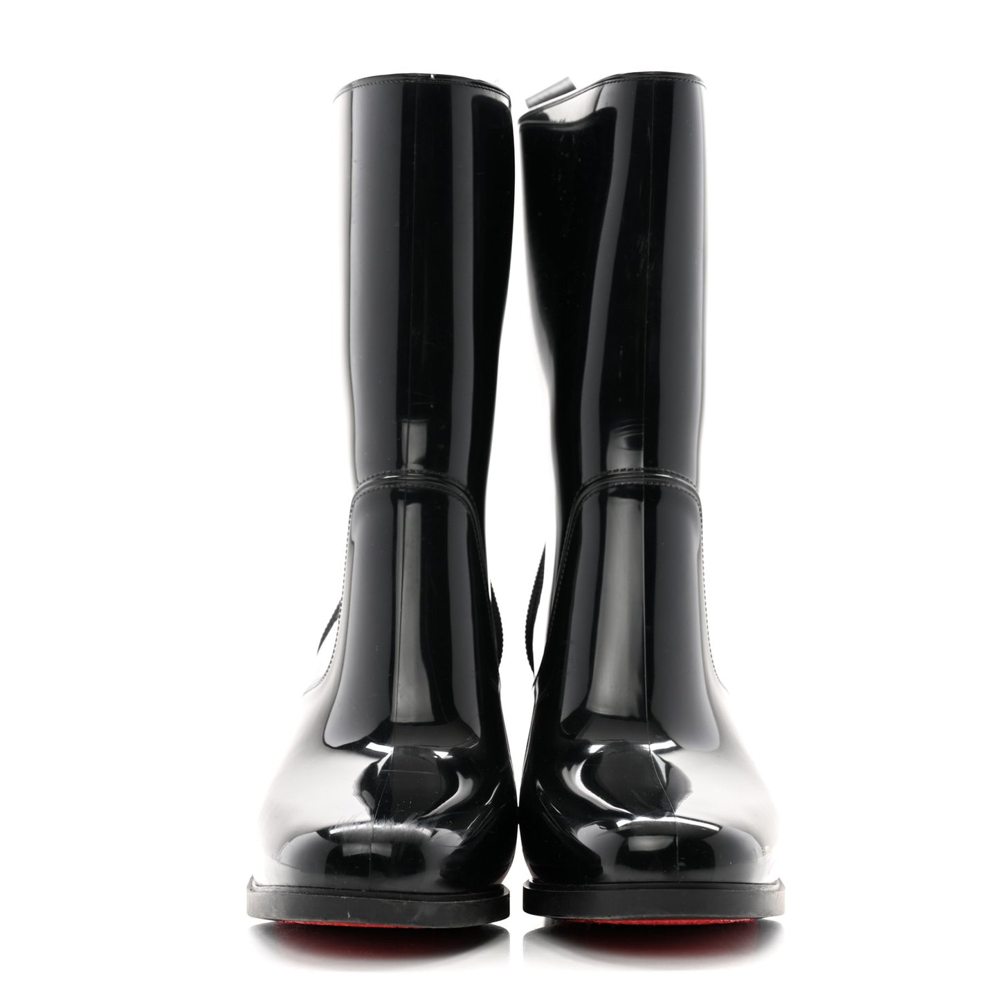 Recycled PVC Calfskin Loubirain 70 Boots 39 Black