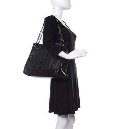 Saint Laurent Crinkled Calfskin Matelasse Monogram Niki Shoulder Bag Black 2 of 18