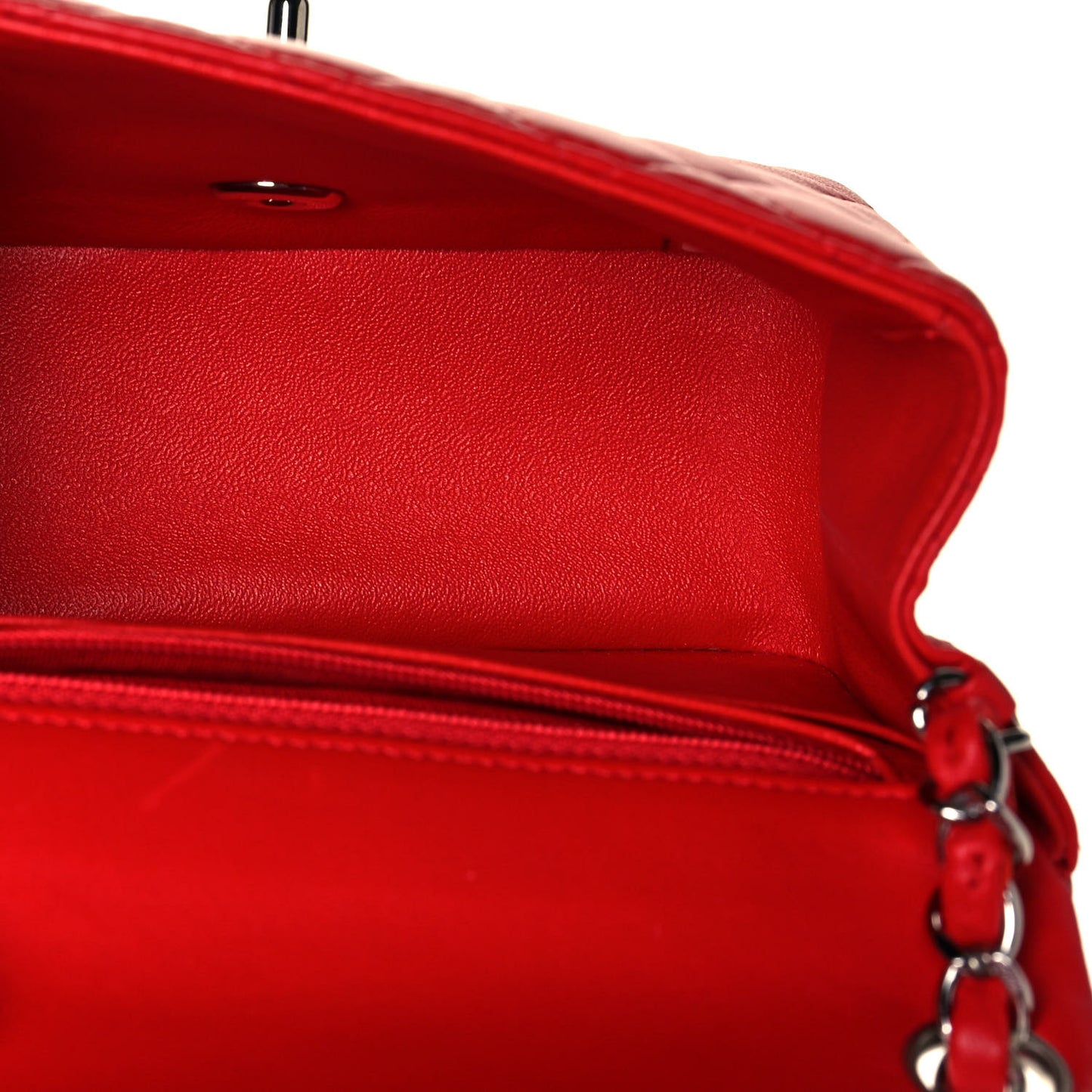 Lambskin Quilted Mini Square Flap Red