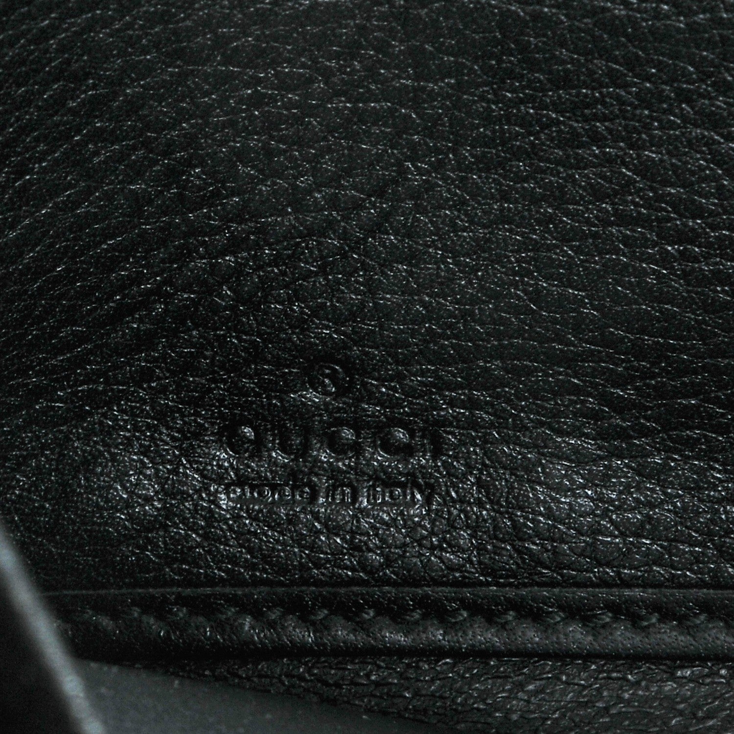 Gucci Guccissima Margaux Calfskin Metal Bar Zip Around Wallet Black 6 of 6