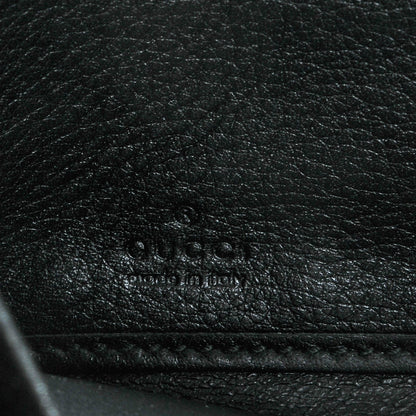 Gucci Guccissima Margaux Calfskin Metal Bar Zip Around Wallet Black 6 of 6