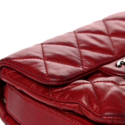 Chanel Lambskin Quilted Mini Chanel 3 Flap Red 20 of 22
