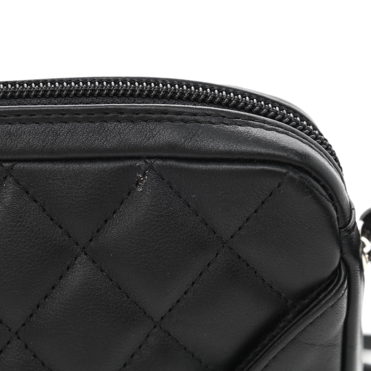 Chanel Calfskin Quilted Cambon Pochette Black White 11 of 11