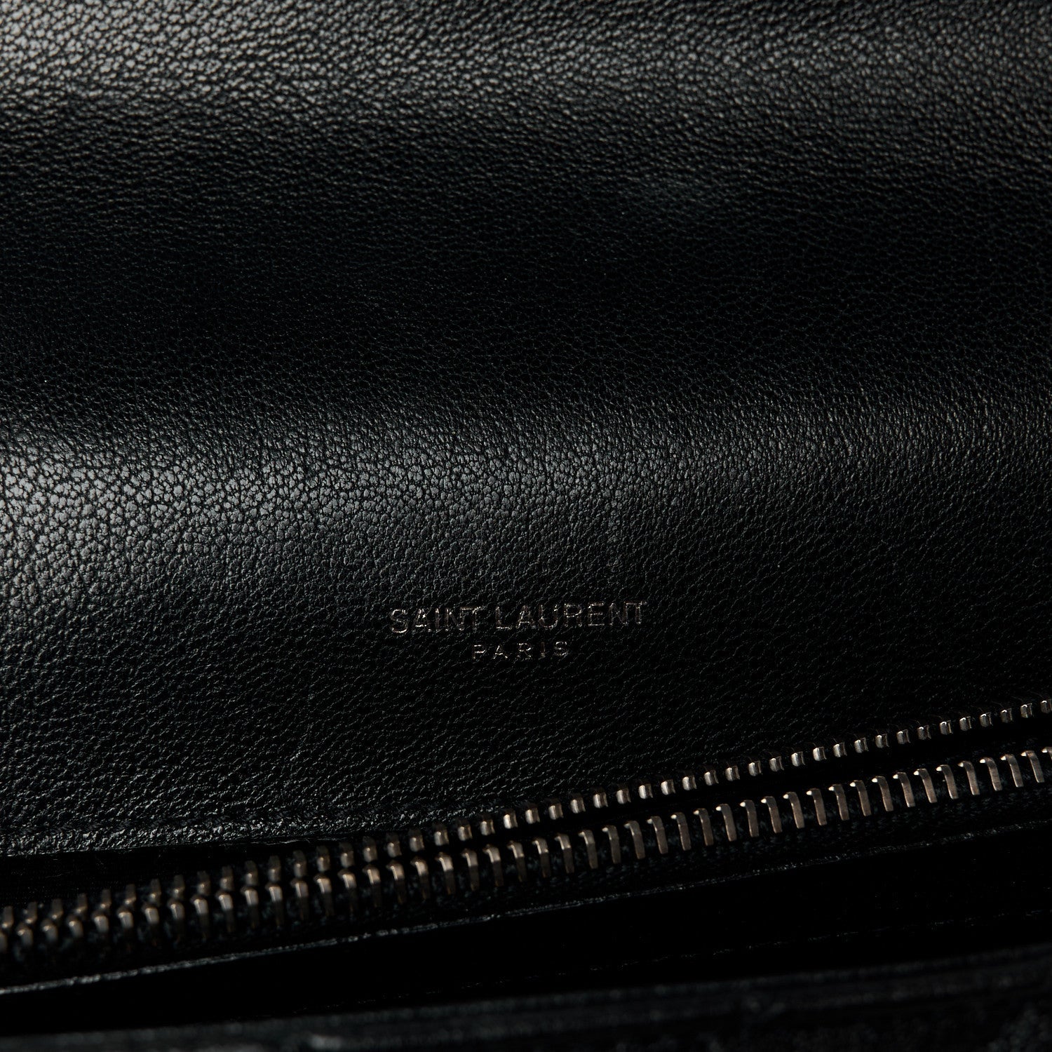 Saint Laurent Sheepskin Matelasse Chevron Monogram Large College Satchel Black 6 of 10