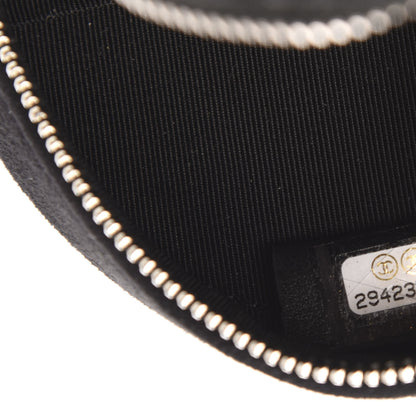 Chanel Suede Quilted Crystal Round Clutch With Logo Chain Black 7 of 12