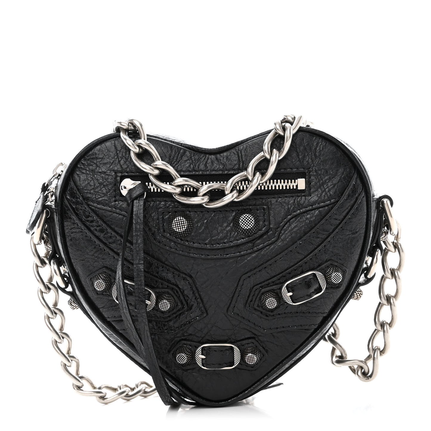 Agneau Arena Mini Le Cagole Heart Bag Black