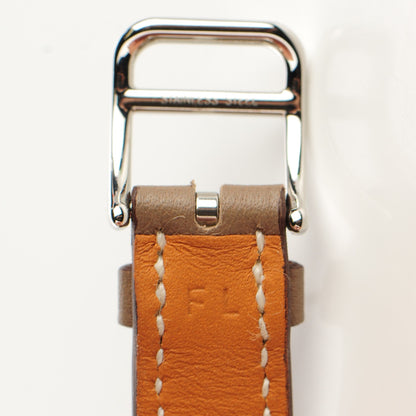 Hermes Stainless Steel Swift 26mm Cape Cod Tonneau Double Tour Quartz Watch Etoupe 6 of 7