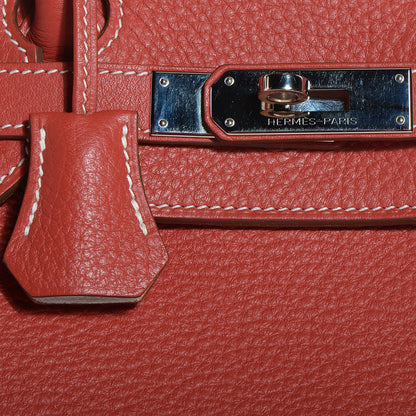 Hermes Taurillon Clemence Eclat Birkin 35 Sanguine Blanc 19 of 21