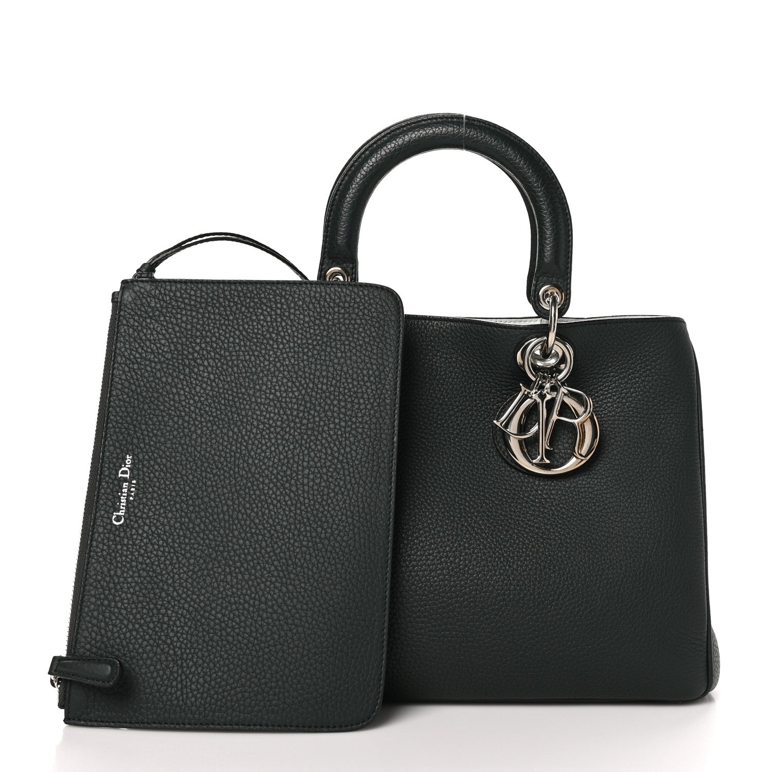 Christian Dior Bullcalf Medium Diorissimo Tote Deep Forest 3 of 11