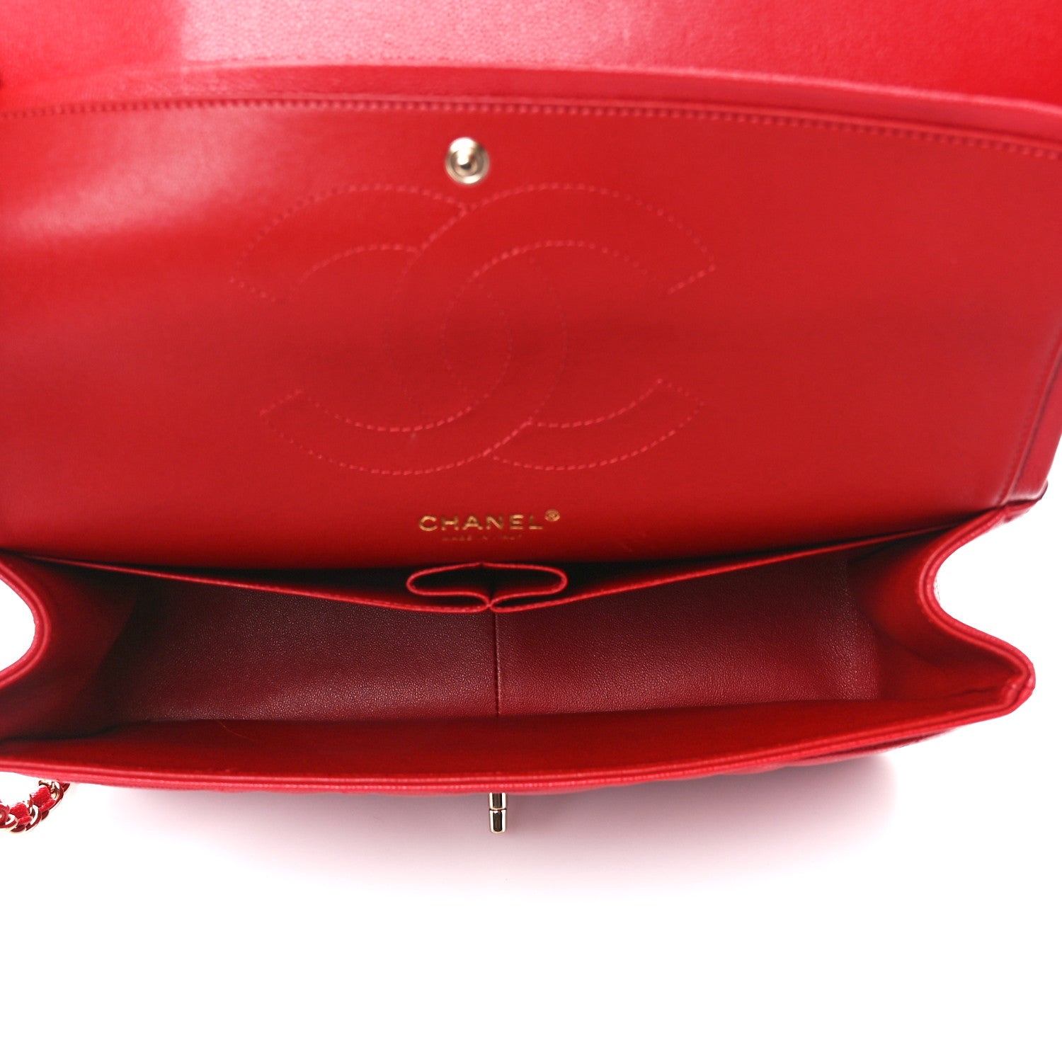 Chanel Caviar Quilted Jumbo Double Flap Red 5 of 11