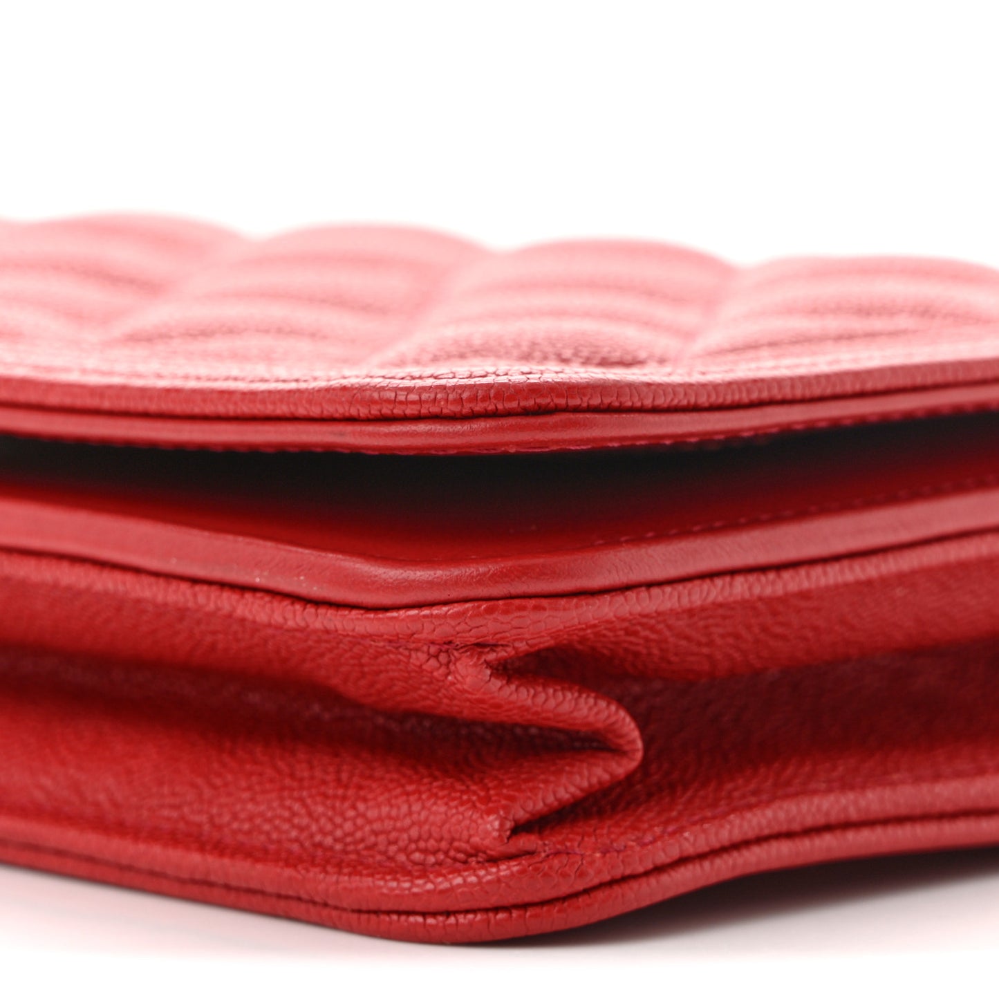 Caviar Quilted Boy Wallet On Chain WOC Red