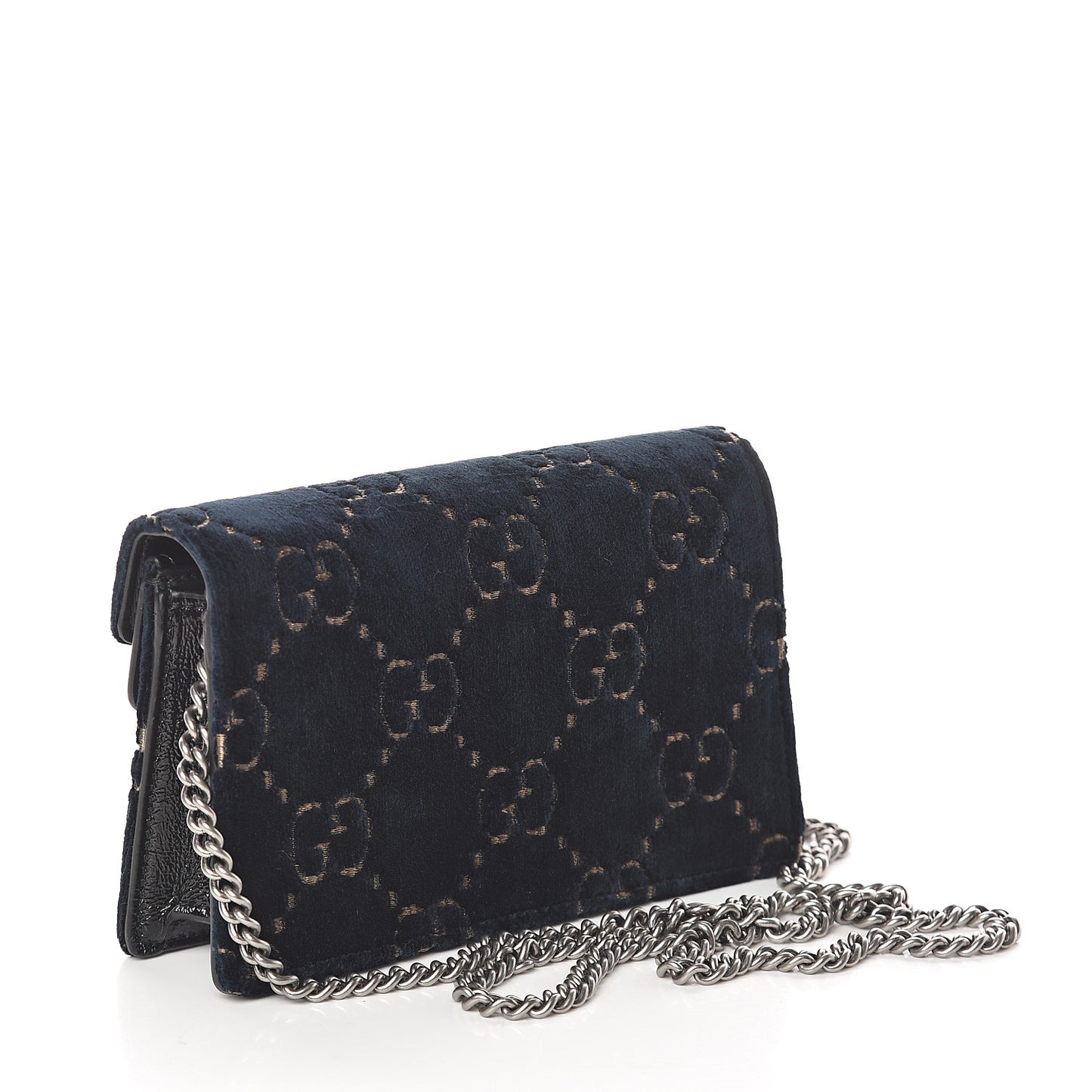Velvet GG Monogram Super Mini Dionysus Shoulder Bag Blue Beige Black