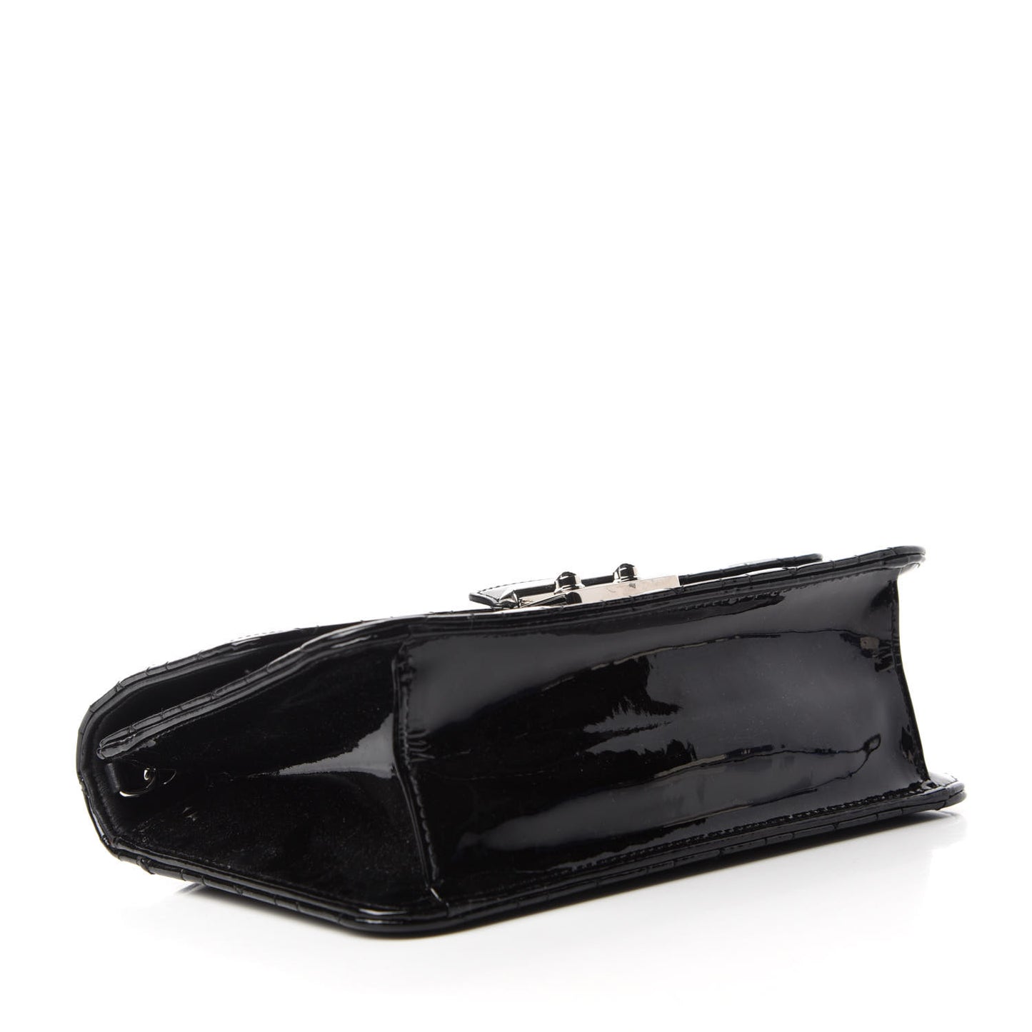 Patent Cannage Miss Dior Promenade Pouch Black