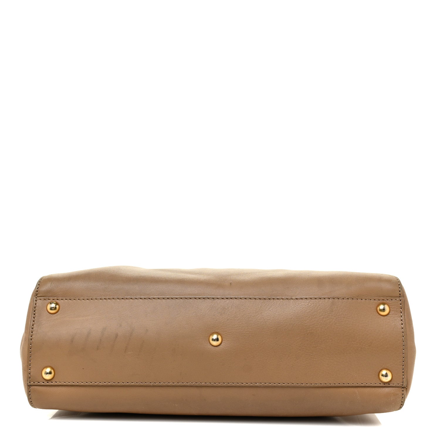 Fendi Calfskin Medium Peekaboo Iconic Satchel Tan 11 of 37