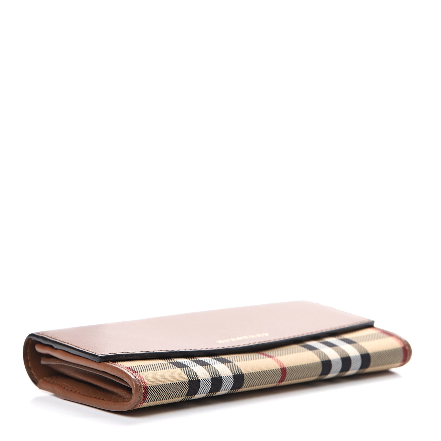 Burberry Calfskin Horseferry Check Porter Continental Wallet Tan 3 of 8