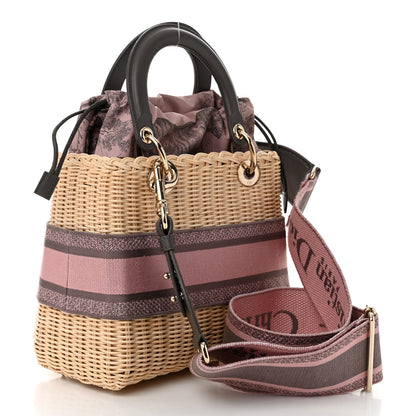 Christian Dior Wicker Oblique Medium Lady Dior Bag Pink Grey 3 of 9