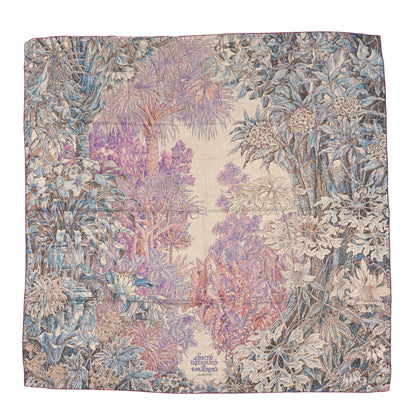 Hermes Cashmere Silk All Orto Botanico Di Palermo 140 Rose Naturel Bleu 1 of 3
