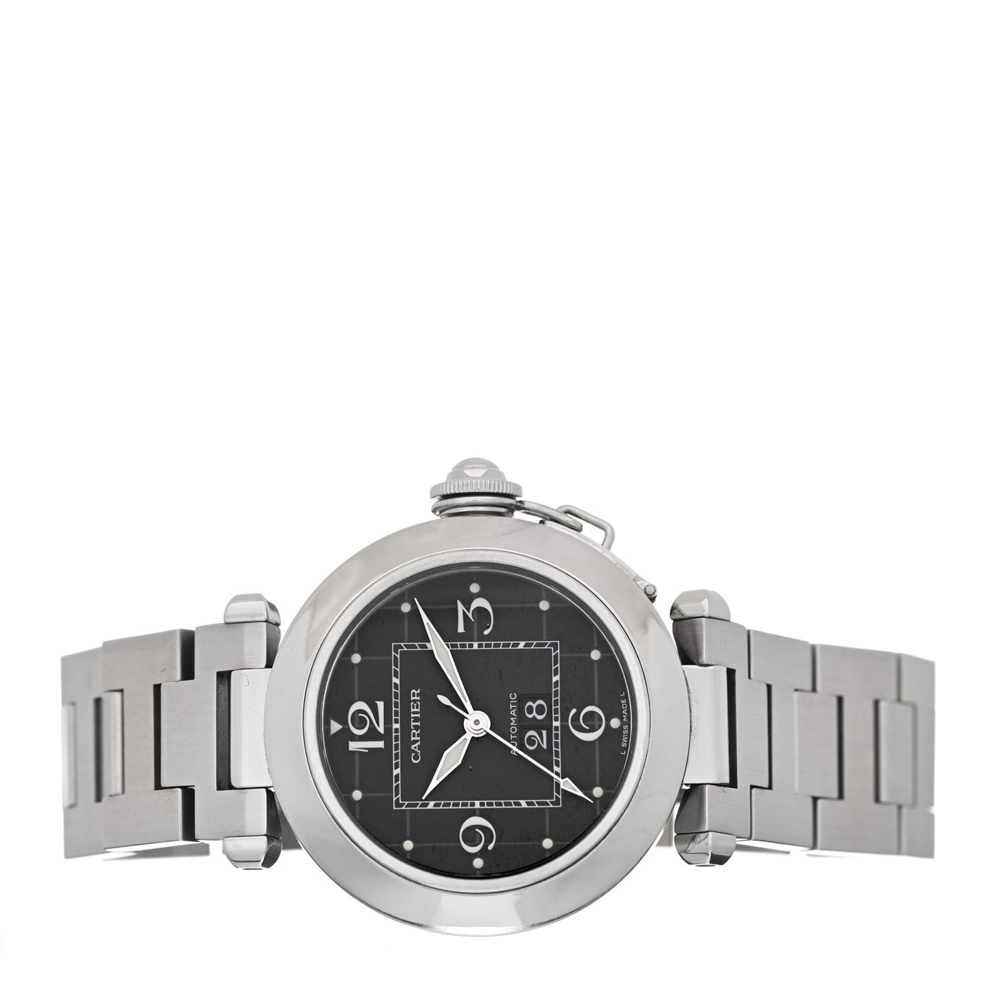 Stainless Steel 35mm Pasha C Big Date Automatic Watch Black