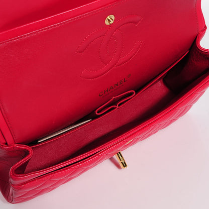 Chanel Lambskin Quilted Jumbo Double Flap Dark Pink 5 of 8