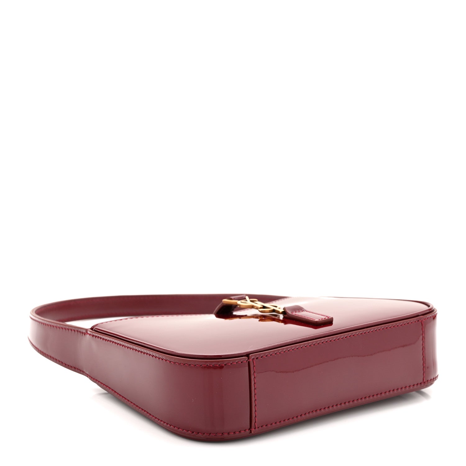 Saint Laurent Patent Calfskin Le 5 A 7 Mini Hobo Red Grenat 4 of 9