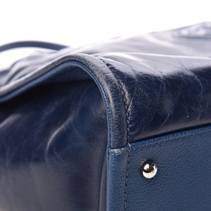 Chanel Glazed Calfskin Small Deauville Tote Blue 22 of 26