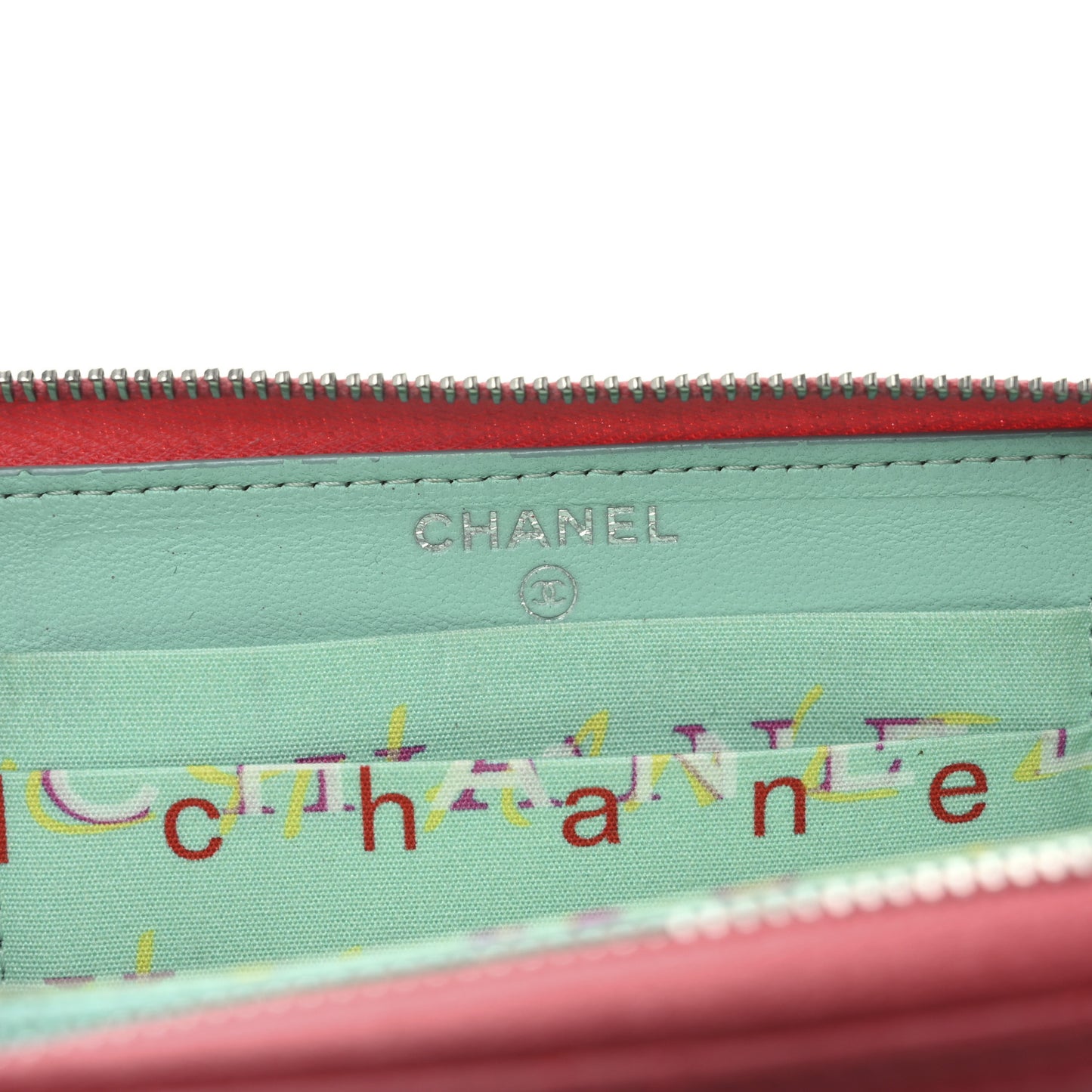 Lambskin Quilted Small Zip Around Wallet Pink