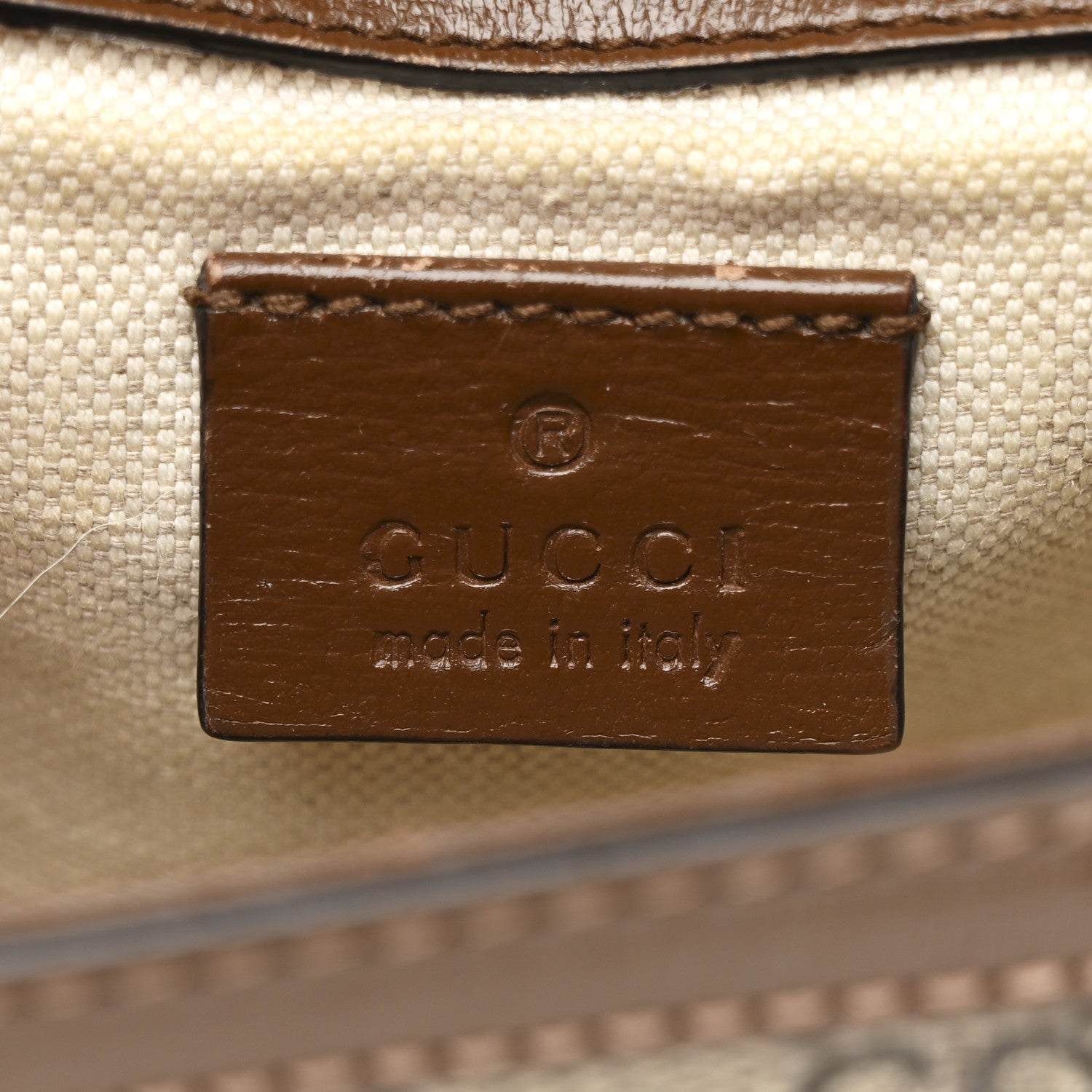 Gucci GG Supreme Monogram Web Mini Horsebit 1955 Shoulder Bag Beige Brown Sugar 6 of 15